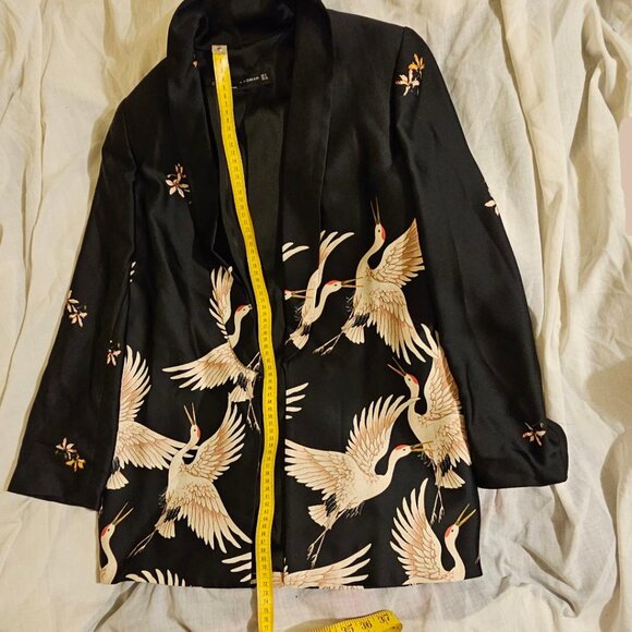 Zara Woman Crane Kimono Blazer - Picture 2 of 10